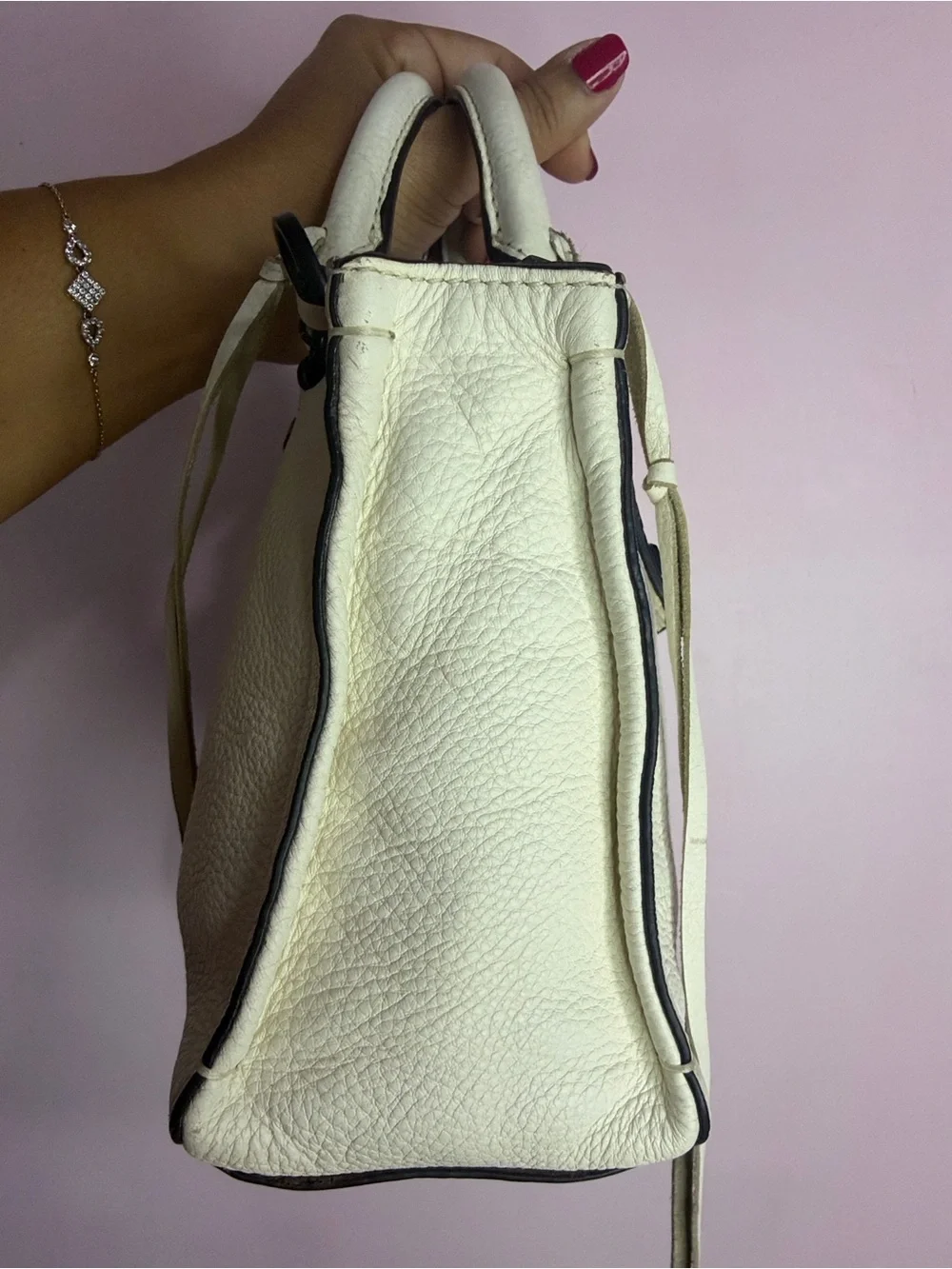 Rebecca Minkoff 🎀FINAL SALE 🎀Cream Leather Mini Satchel with Crossbody Strap